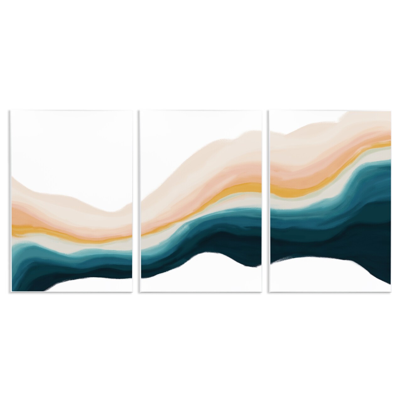 Stupell Industries Fluid Peach Swirl 3pc Wall Plaque Art Set Design by JJ Design House, LLC.